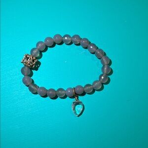 Chic Beaded Bracelet with Gold Charm